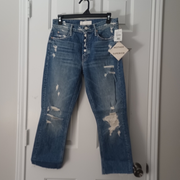 NEW Mother Superior Mid Rise Fly Cut Cropped Ankle Jeans Sz 28 - Picture 3 of 10
